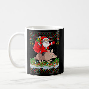 Armadillo Xmas Ugly Santa Riding Armadillo Christm Coffee Mug
