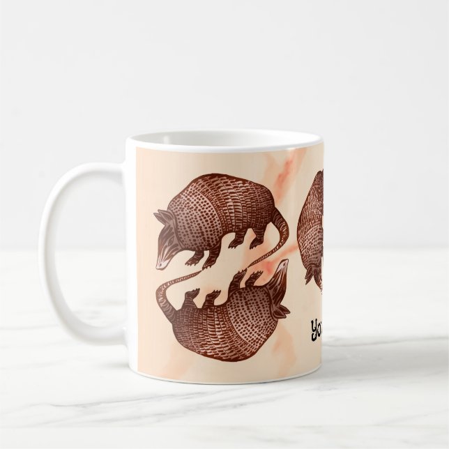 Armadillo Yin Yang Coffee Mug (Left)