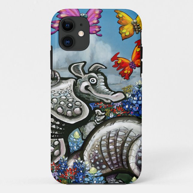 Armadillos Bluebonnets Butterflies Wildflowers Case-Mate iPhone Case (Back)