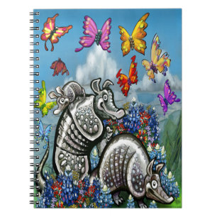 Armadillos Bluebonnets Butterflies Wildflowers Notebook