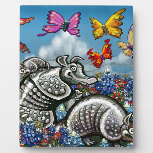 Armadillos Bluebonnets Butterflies Wildflowers Plaque