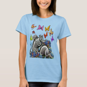 Armadillos Bluebonnets Butterflies Wildflowers T-Shirt