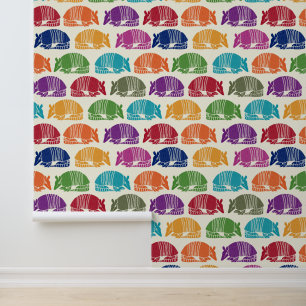 Armadillos Colorful Patterned Wallpaper