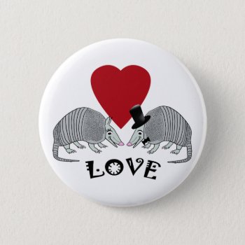 Armadillos In Love Buttons by EnchantedBayou at Zazzle