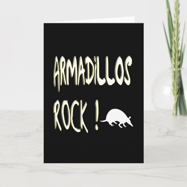 Armadillos Rock! Greeting Card (Front)