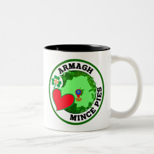Armagh, Northern Ireland Loves Mince Pies Two-Tone Coffee Mug