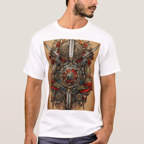 Armament Elegance Tattooed Power on Threads T_Shirt