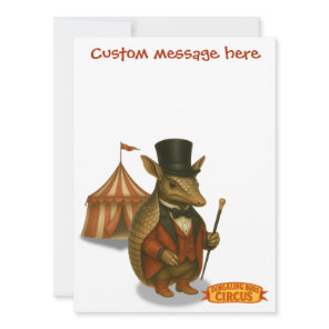 Armand, armadillo ringmaster card
