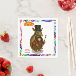 Armand, armadillo ringmaster napkins