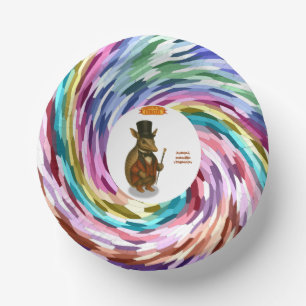 Armand, armadillo ringmaster paper bowls