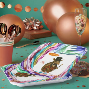 Armand, armadillo ringmaster paper plates