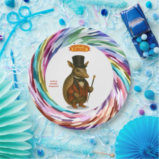 Armand, armadillo ringmaster paper plates