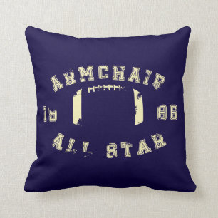 Armchair All Star Football Blue Throw Pillow
