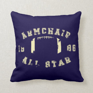 Armchair All Star Football Blue Throw Pillow
