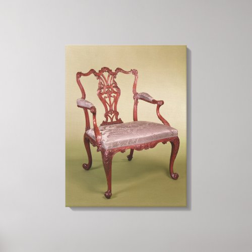 Armchair by Thomas Chippendale c1760 Canvas Print