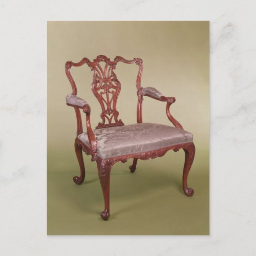 Armchair by Thomas Chippendale c1760 Postcard