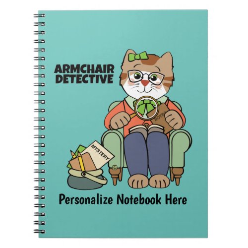 Armchair Detective Girl Cat Notebook