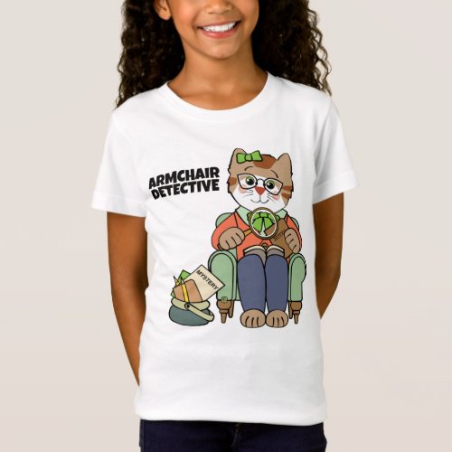 Armchair Detective Girl Cat T_Shirt
