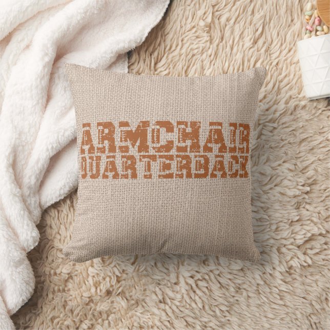 Armchair Quarterback Football Typography Throw Pillow (Blanket)