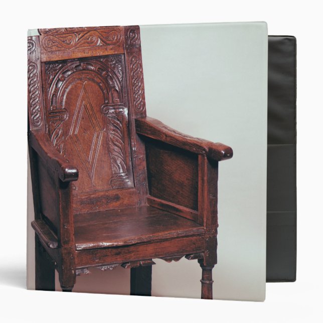 Armchair with arcaded back and boxed sides 3 ring binder (Front/Inside)