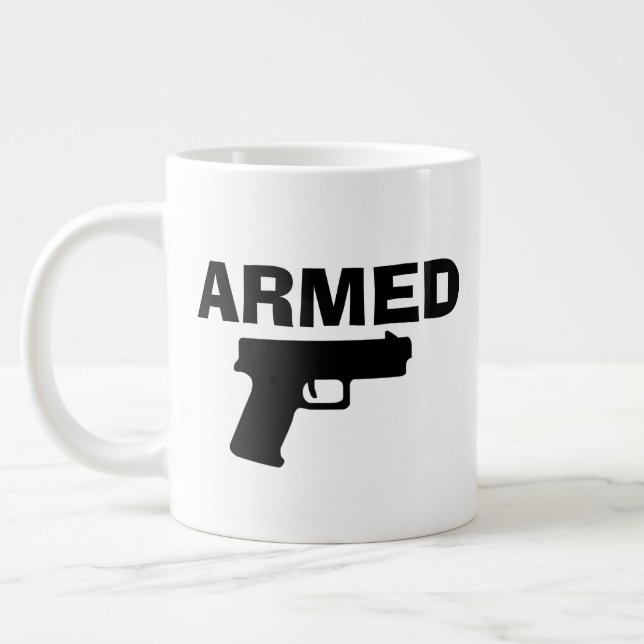 ARMED AND POLITE Jumbo Mug (Left)