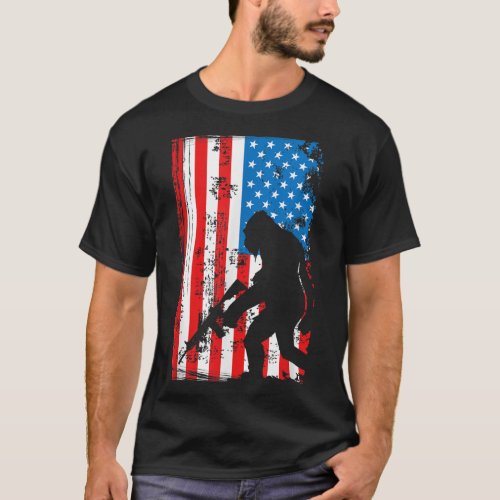 Armed Bigfoot Sasquatch AR_15 Patriotic American F T_Shirt