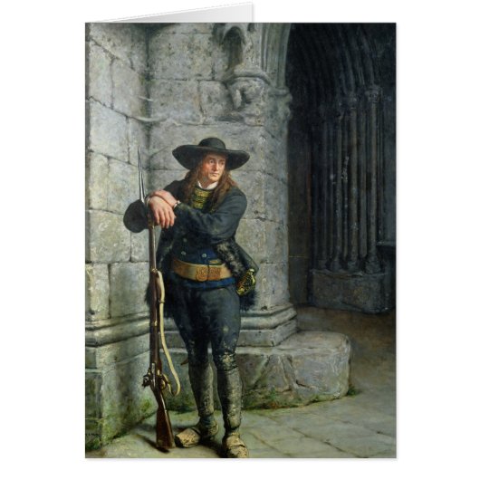 Armed Breton Guarding a Porch Cards (Front)