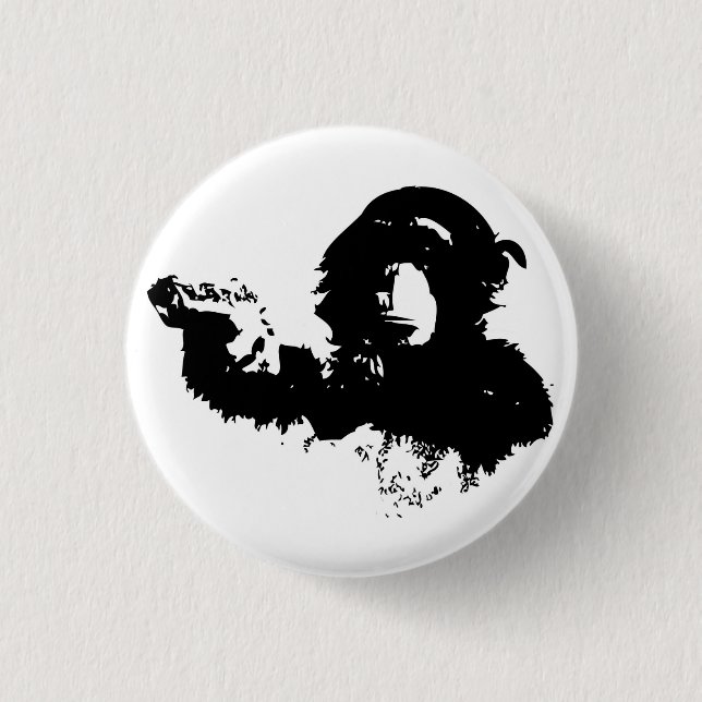 Armed Chimp Badge Pinback Button (Front)