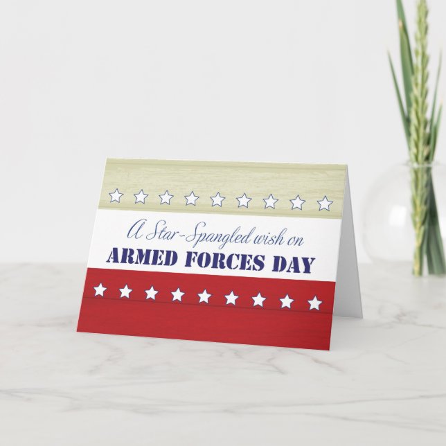 Armed Forced Day Star Spangled Wish Card (Front)
