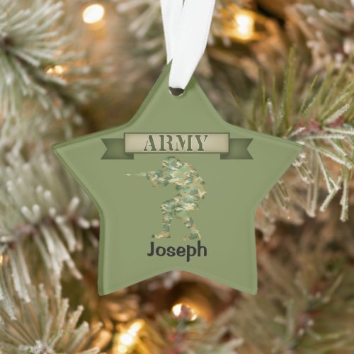 Armed Forces Army Soldier Personalized Ornament