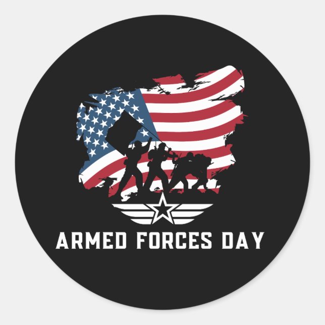 Armed Forces Day Classic Round Sticker (Front)