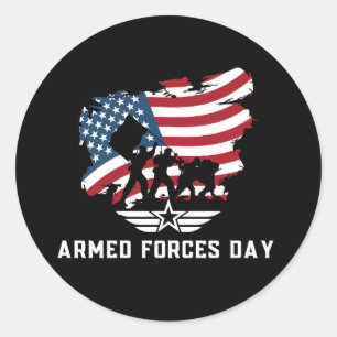Armed Forces Day Classic Round Sticker