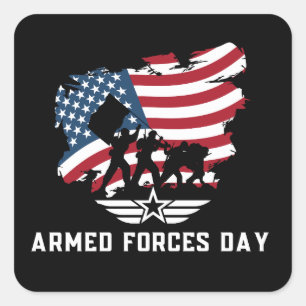 Armed Forces Day Square Sticker