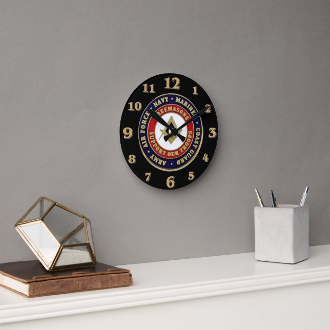 ARMED FORCES FREE MASONS ROUND CLOCK (Office)