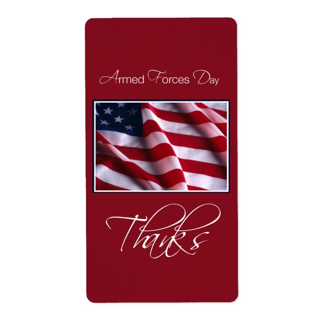 Armed Forces Honor Invitation Flag on Red Label (Front)