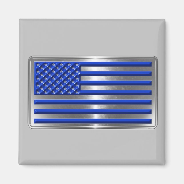 Armed Forces & Law Enforcement USA Flag Tribute Magnet (Front)