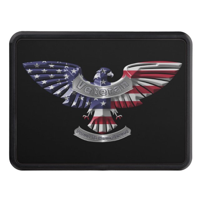 Armed Forces Veteran Eagle  Hitch Cover (Front)