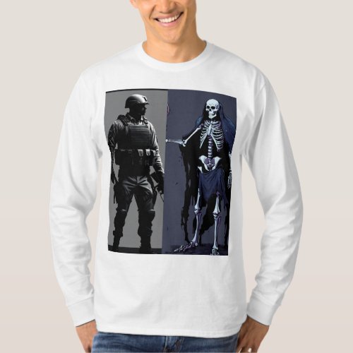 Armed muscular security bodyguard silhouette T_Shirt