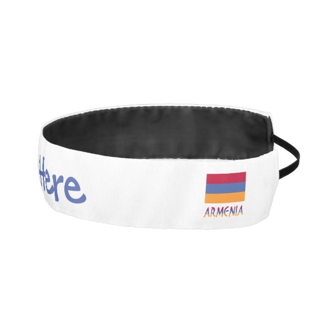 Armenia and Armenian Flag Blue Personalization  Athletic Headband (Right)