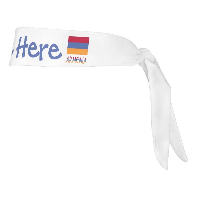 Armenia and Armenian Flag Blue Personalized  Tie Headband (Rotate 90)