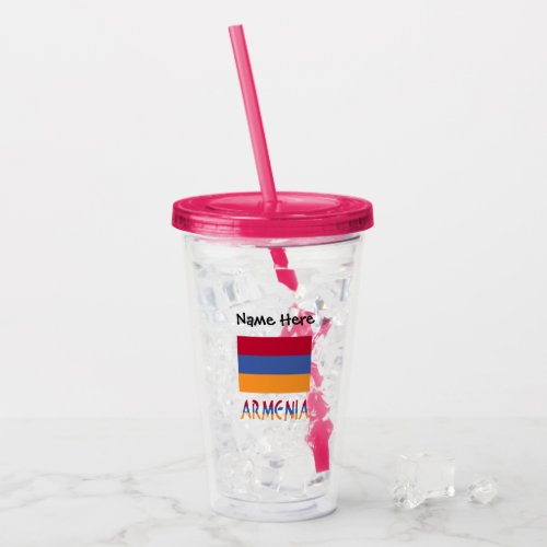 Armenia and Armenian Flag Personalized  Acrylic Tumbler