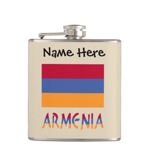 Armenia and Armenian Flag Personalized  Flask