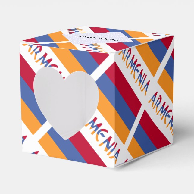 Armenia and Armenian Flag Tiled Personalized  Favor Boxes (Front Side)