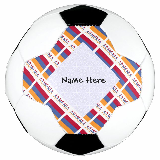 Armenia and Armenian Flag Tiled Personalized  Soccer Ball (Front)