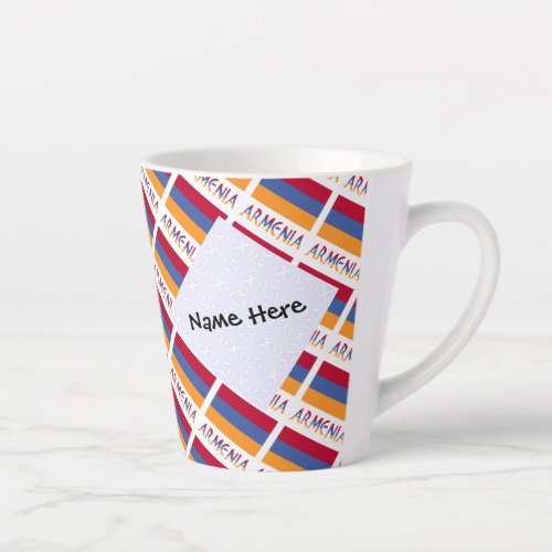 Armenia and Armenian Flag Tiles Personalized  Latte Mug