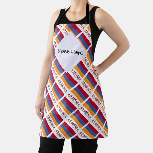 Armenia and Armenian Flag Tiles with Your Name Apron