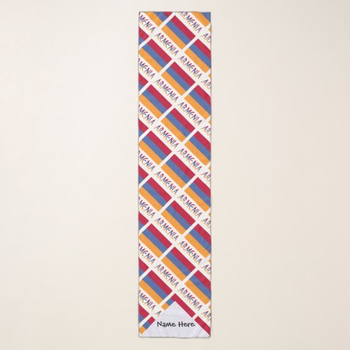 Armenia and Armenian Flag Tiles with Your Name Scarf