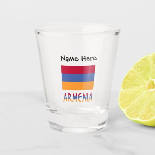 Armenia and Armenian Flag with Your Name Shot Glas Shot Glass
