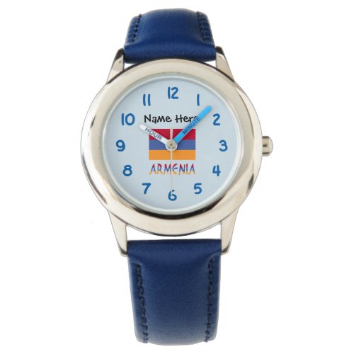 Armenia and Armenian Flag with Your Name Watch