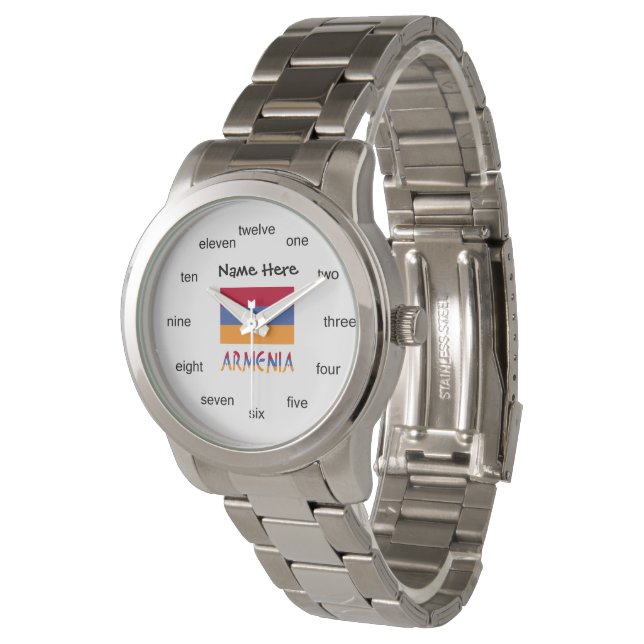 Armenia and Armenian Flag with Your Name Watch (Angled)